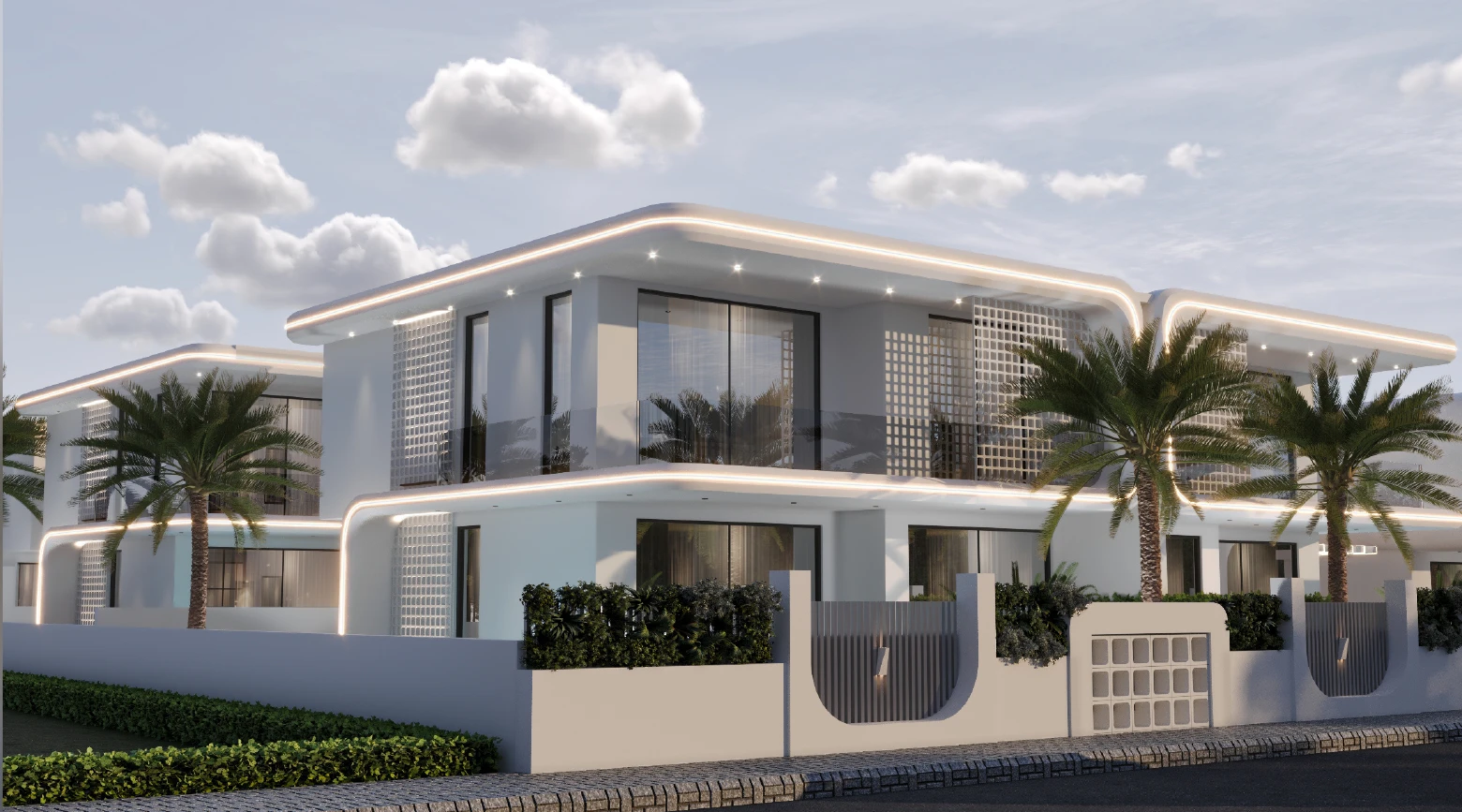 Gündüz villa dış cephe konsepti